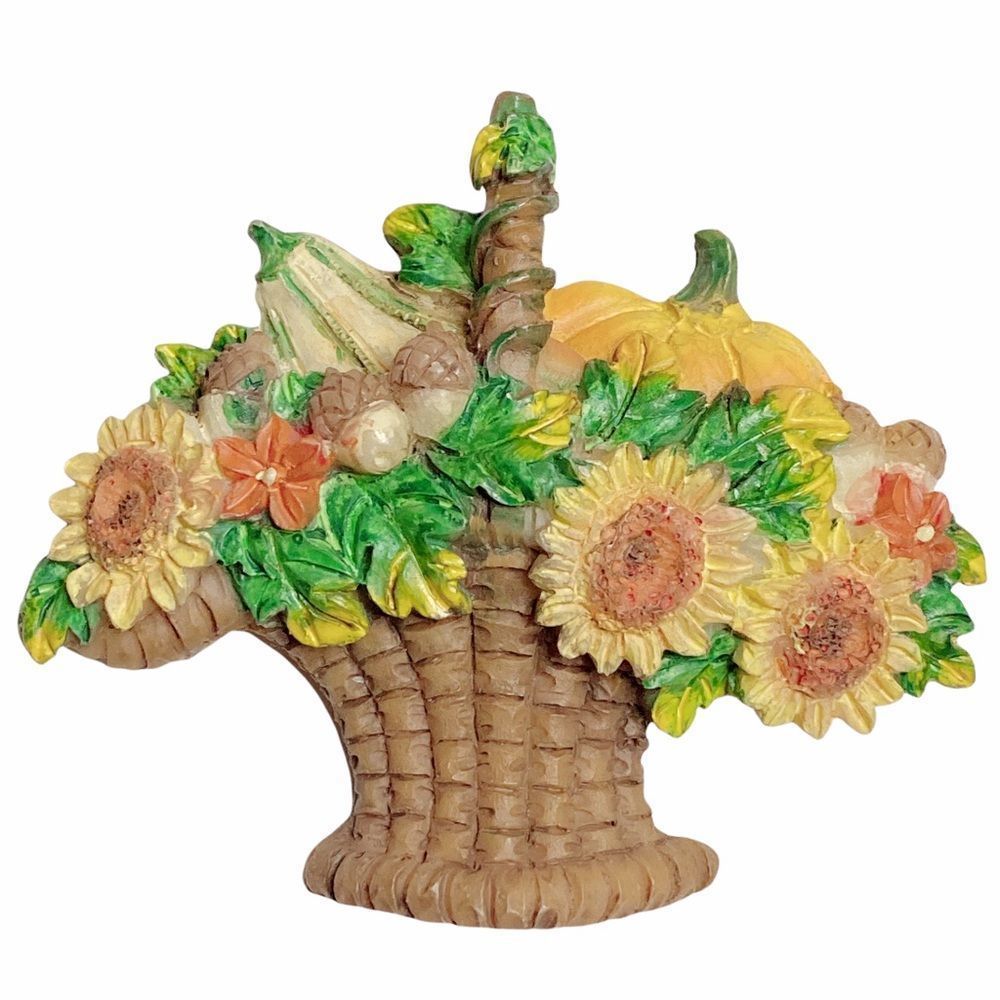 SUNFLOWER PUMPKIN ACORN BASKET Fall Harvest Season Theme Brooch Pin